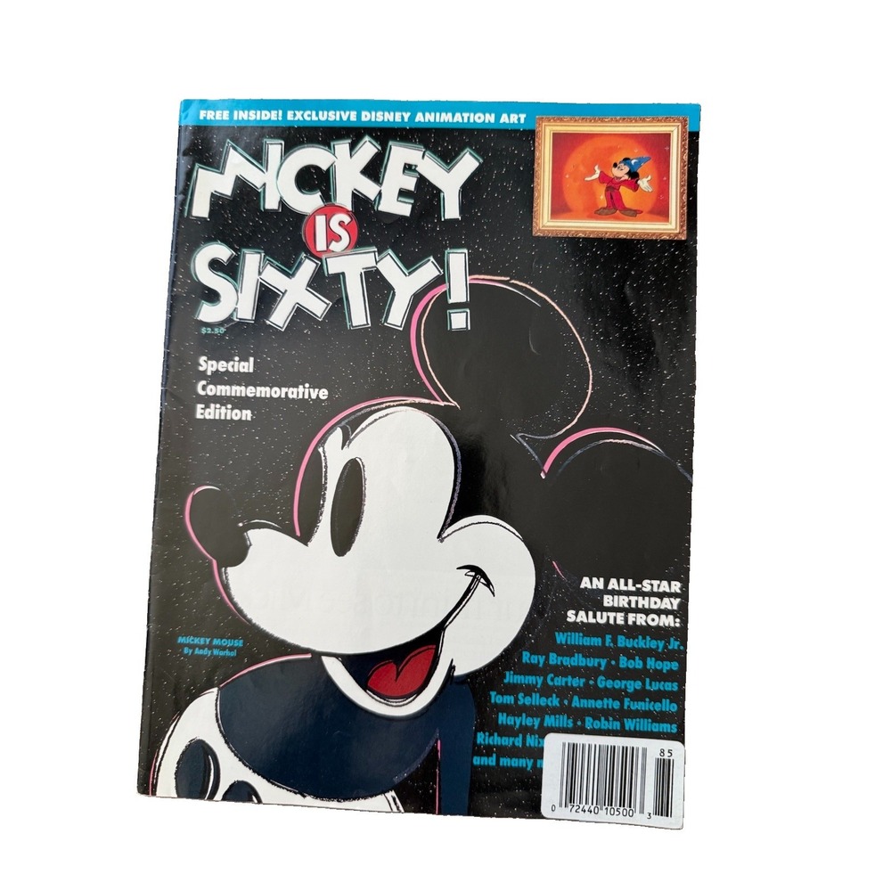 Vintage Mickey Is Sixty 60 Commemorative Magazine 1988 With Mickey Animation